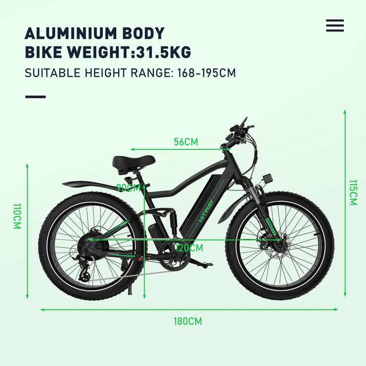 HITWAY | BK9S | 250W | 48V | 16AH | 26*4.0Tire