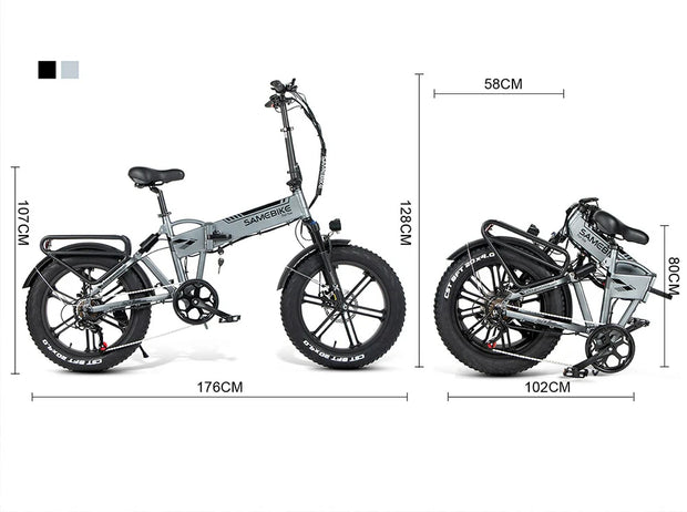 SAMEBIKE: XWLX09 Fat Tire Folding Electric Bike