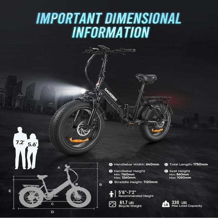 SAMEBIKE | LOTDM200-II | 750W | 48V 13AH | 25KM/H