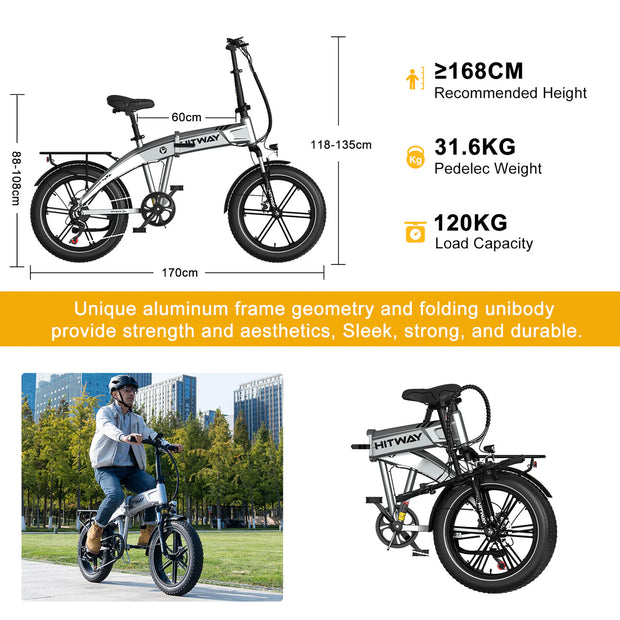 HITWAY BK36 | 48V 10.4Ah | 31-62 Miles Range