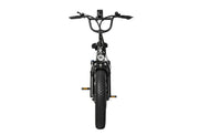 Front view of the PIXAR Ride1 e-bike with black handlebars and wide front tire.