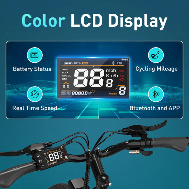 HITWAY BK15 E-Bike 250W Motor|48V 15Ah Battery| 26*4.0'' Tire