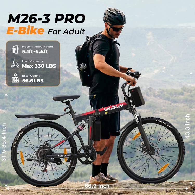 VARUN M26-3 Pro sizing and dimensions graphic
