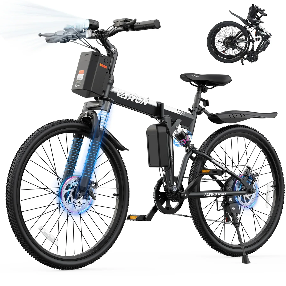 VARUN M26-3 Pro White with folding and component illustrations