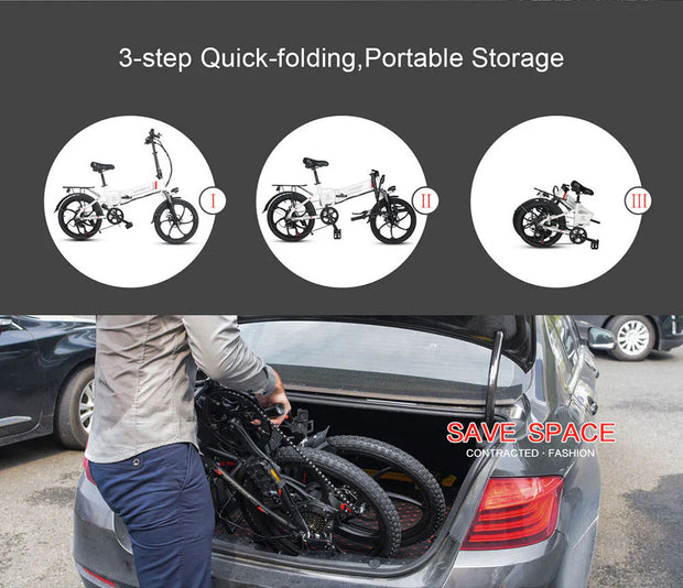 SAMEBIKE 20LVXD30 Folding Electric Bike -20 Inch Tires|350W|10.4Ah | Max 35KM/H