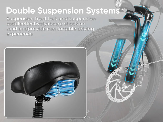 SAMEBIKE 20LVXD30 Folding Electric Bike -20 Inch Tires|350W|10.4Ah | Max 35KM/H