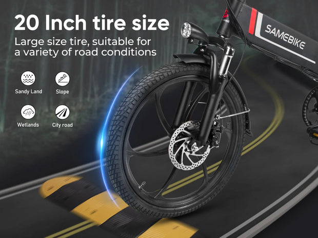 SAMEBIKE 20LVXD30 Folding Electric Bike -20 Inch Tires|350W|10.4Ah | Max 35KM/H
